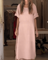 Chiara | Damen Midikleid Modern Feminin Elegant Sommer in Rosa