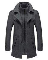 Christoph | Herren Lange Winterjacke Slim Fit in Grau