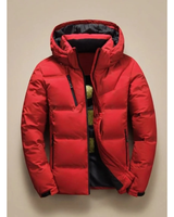 Cihan | Herren Winterjacke mit Kapuze und Taschen mit Reißverschluss in Rot
