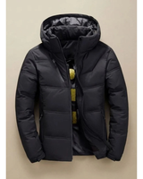 Cihan | Herren Winterjacke mit Kapuze und Taschen mit Reißverschluss in Schwarz