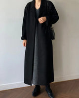Payper | Langer Wollmantel für Damen in Schwarz