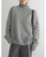 Claudia | Damen Rollkragenpullover mit weitem Schnitt in Grau