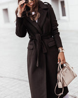 Helene | Damen Langer Mantel im lässigen Streetstyle in Schwarz