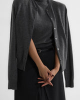 Damen-Set: ärmelloses Top mit hohem Kragen und kurzer Strickjacke – Celia in Grau