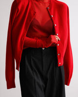 Damen-Set: ärmelloses Top mit hohem Kragen und kurzer Strickjacke – Celia in Rot