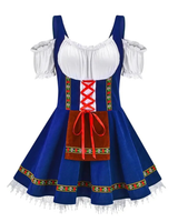 Corinna | Damen Dirndl Trachtenkleid mit Blumen in Blau