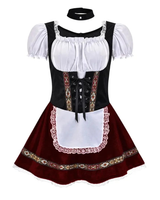 Corinna | Damen Dirndl Trachtenkleid mit Blumen in Rot