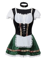 Corinna | Damen Dirndl Trachtenkleid mit Blumen in Grün 2