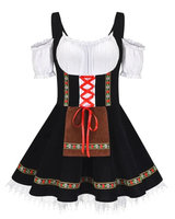 Corinna | Damen Dirndl Trachtenkleid mit Blumen in Schwarz