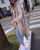 Corinna | Damen Lange Winterjacke mit Kapuze in Beige