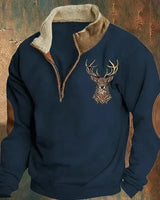 Nohan – Elegantes Sweatshirt Mit Hirschmotiv in Blau