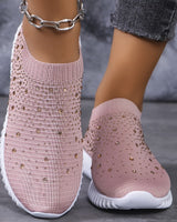 Elizaa – Bequemer Turnschuh Mit Strasssteinen in Rosa