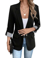Rigieta - Lässiger Zweireiher Blazer in Schwarz