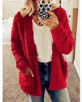 Dalavia – Langärmelige Strickjacke Mit Taschen in Rot