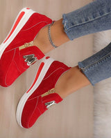 Ovelia - Slip-On-Plateau-Sneaker in Rot