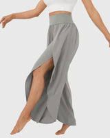 Magdalena | Damen Weit geschnittene Boho-Hose mit Schlitzdesign in Grau