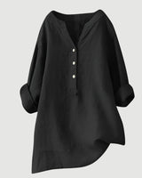 Johanne – Elegante Bluse Mit Knöpfen in Schwarz