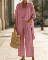 Rilara - dreiteiliges Loungewear-Set in Rosa