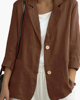Damen Blazer im lässigen Business Look in Kaffeebraun