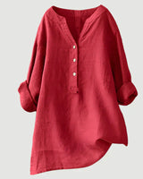 Evelyn - Bluse mit Knopfverschluss in Rot