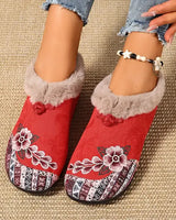 Dannelia – Bequeme Schuhe Aus Kunstfell in Rot