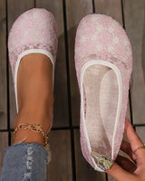 Jessamine | Atmungsaktive Mesh Spitze Vintage-Ballettflaschen in Rosa