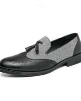 Herren Mokassins Leder Textil Casual - Henrik in Schwarz