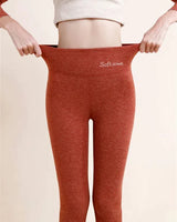 Evelyn's Fleece-gefütterte Schlankmachende Leggings in Ahorn Rot
