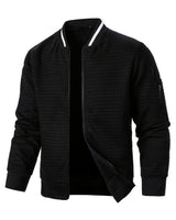 Benjie - Strick Jacke Mit Stehkragen Und Reißverschluss in Schwarz