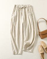 Zerelda - Die Stilvolle Lenin Hose in Beige