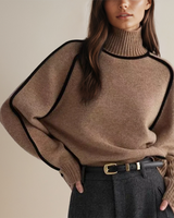 Lara | Damenpullover mit Rollkragen in Braun