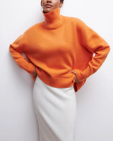 Amelia | Eleganter Strick-Dolcevita-Pullover in Orange