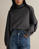 Lara | Damenpullover mit Rollkragen in Grau