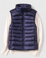 Dagmar | Damen Kurze Steppweste im Puffer Stil in Marineblau