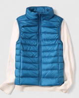 Dagmar | Damen Kurze Steppweste im Puffer Stil in Himmelblau