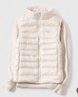 Dagmar | Damen Kurze Steppweste im Puffer Stil in Weiß