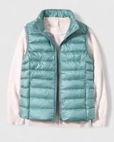 Dagmar | Damen Kurze Steppweste im Puffer Stil in Hellblau