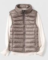 Dagmar | Damen Kurze Steppweste im Puffer Stil in Khaki
