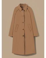 Damaris | Damen Langer Trenchcoat mit Kragen, Knöpfen und Taschen in Hellbraun