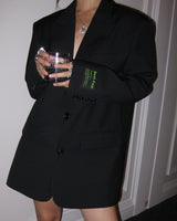 Damen Blazer mit Reverskragen und Knopfleiste in Schwarz