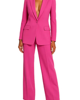 Damen Blazer und Hose Set mit Knopfverschluss in Rosa