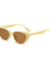 Damen Cat-Eye Sonnenbrille mit festem Gestell in Gelb