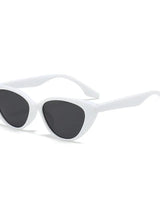 Damen Cat-Eye Sonnenbrille mit festem Gestell in Weiß