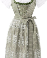 Damen Dirndl Set mit Schnürung und Schürze in Grün