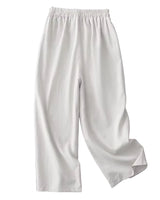 Damen Hose mit elastischem Bund und geradem Beinverlauf in Weiß