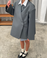 Damen Jacke mit Reverskragen und Einknopfverschluss in Grau