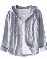 Damen Kapuzenshirt mit Knopfleiste in Grau