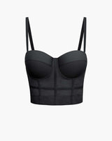 Damen Korsett Top mit Trägern in Schwarz