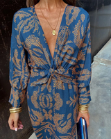 Chrissy | Langarm Maxikleid in Blau