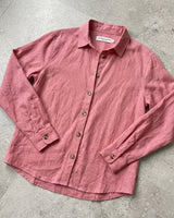 Damen Langarmhemd mit spitzem Kragen in Rosa